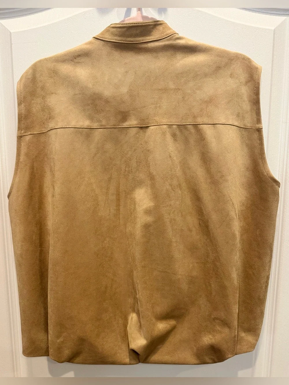ZARA Faux Suede Full Zip Vest Taupe Brown Size S/XS NWOT